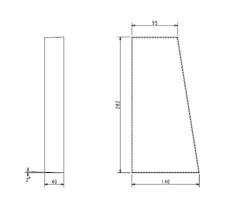 BARBAS - 304738 Universal 70 Unilux 75 bodemsteen Rechts  - pièrre de fond droite