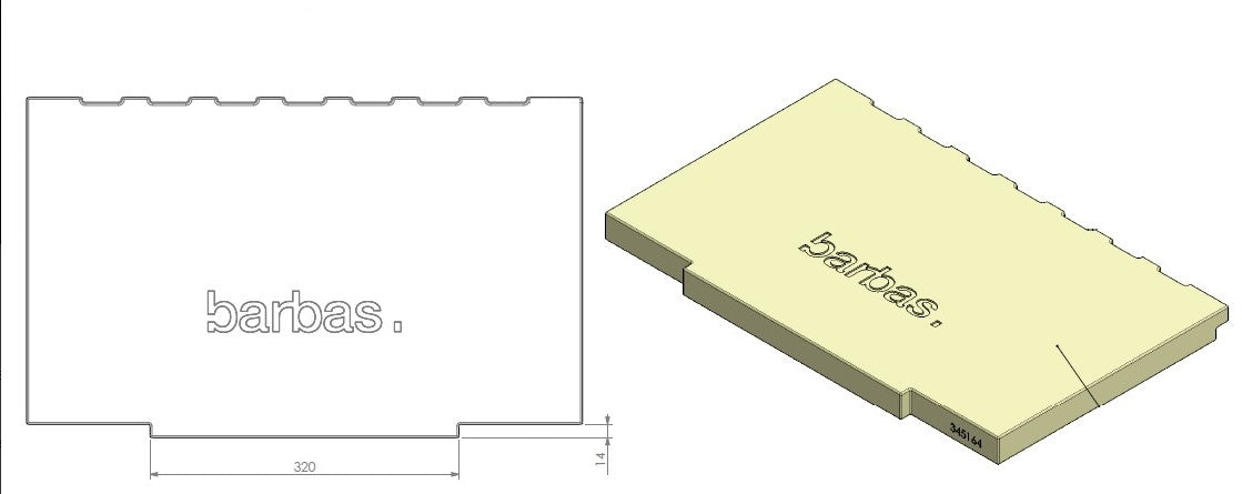 BARBAS - 345164 BOX 67 pierre en béton arrière avec logo