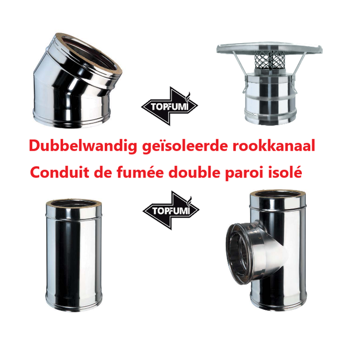 Dubbelwandig geïsoleerd rookkanaal - tuyaux double paroi isolés