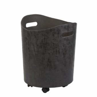 DIXNEUF - OMEGA verouderd grijs pelletmand / houtmand - Corbeille à granulés/bois Gris vieilli