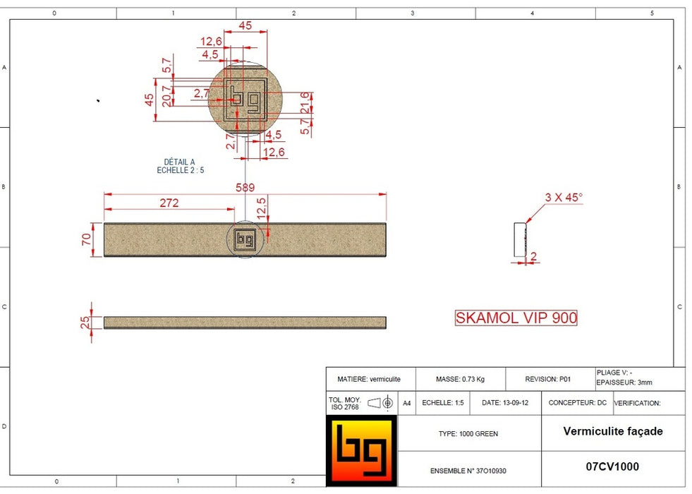 BODART & GONAY - IF 1000 Green 07CV1000 Facade vermiculite