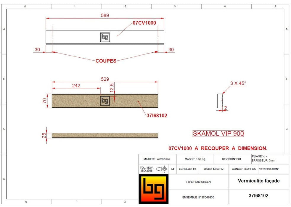BODART & GONAY - Kit Skamolex IF 600 compact GREEN 37I6C120