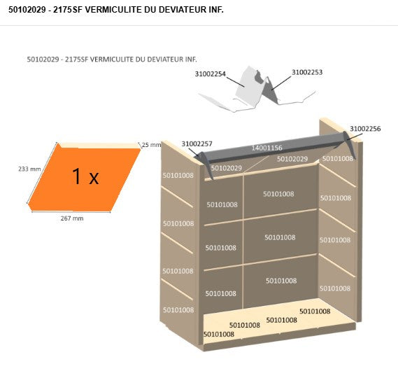 STUV 2175 SF 50102029 - rookomleiding vermiculiet - déviateur vermiculite