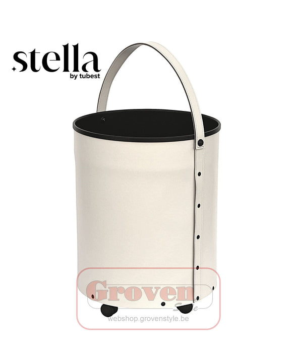 STELLA TALITA Panier à pellets/bois en cuir beige