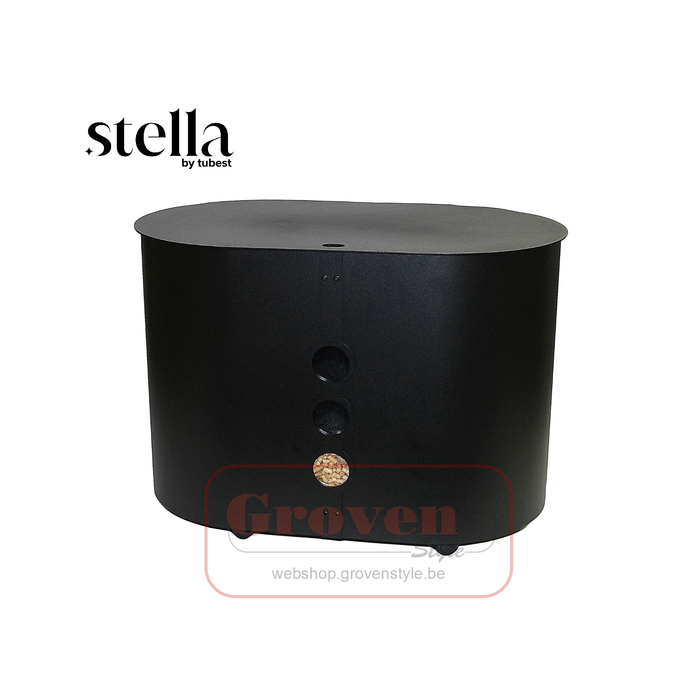 STELLA ALPHARD pellet opslag koffer met wielen zwart - coffre à pellets à roulettes noir