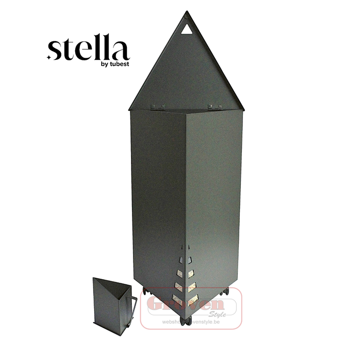 STELLA MIRA pellet opslag koffer met wielen antraciet - coffre à pellets à roulettes anthracite