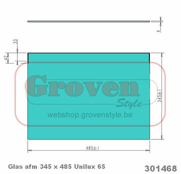 BARBAS - 301468 Glas Ruit Unilux 65 - Vitre