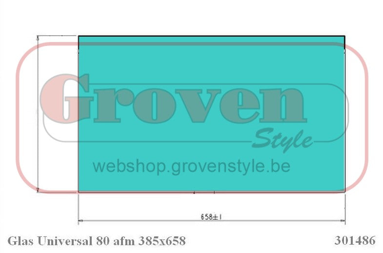 BARBAS - 301486 Glas Ruit Universal 80 - Vitre