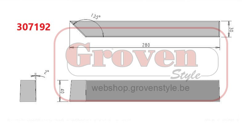 BARBAS - 307192 307193 Bodemsteen links/rechts ECO 700 pierre fond gauche/droite