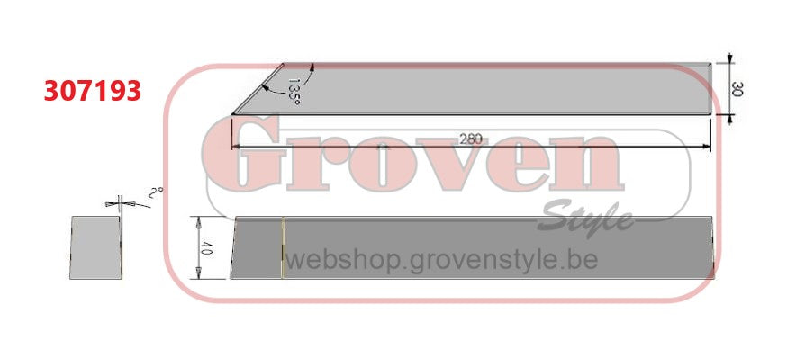 BARBAS - 307192 307193 Bodemsteen links/rechts ECO 700 pierre fond gauche/droite