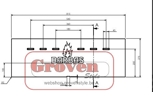 BARBAS - 332302 Betonkeramiek achterwand + Logo Cuatro-3 90 pierre en béton arrière