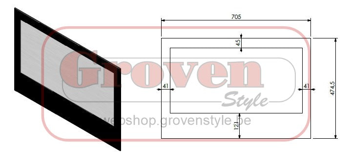 BELLFIRES SMART BELL BARBAS GAS FIRE SMART 75 55 - 345458 vitre