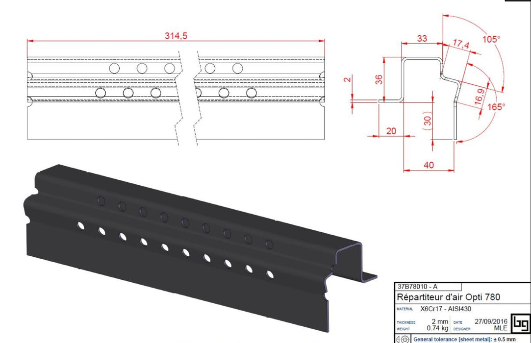 BODART & GONAY - 37B78010 opti 780 paire de répartiteur