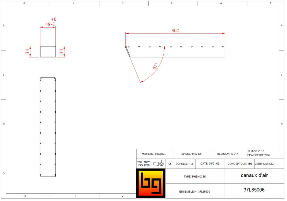 BODART & GONAY - Phenix 85 GREEN canal air PH85