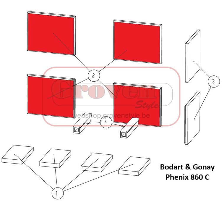 BODART & GONAY - 07CV860B Vermiculiet 355x295x25 vermiculite Phenix 860 C
