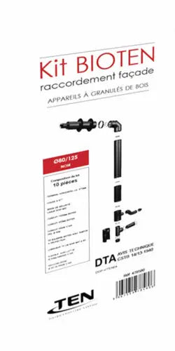 Kit de raccordement façade BIOTEN 80/130 BIO 478580 noir 10 pièces
