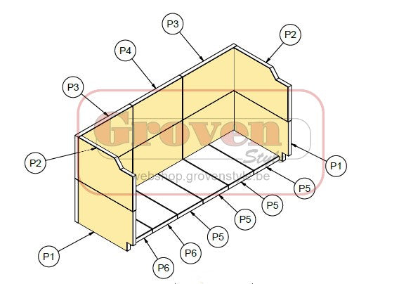 M-DESIGN SET ACHTERWAND EN ZIJWANDEN Luna DIAMOND 1150 H