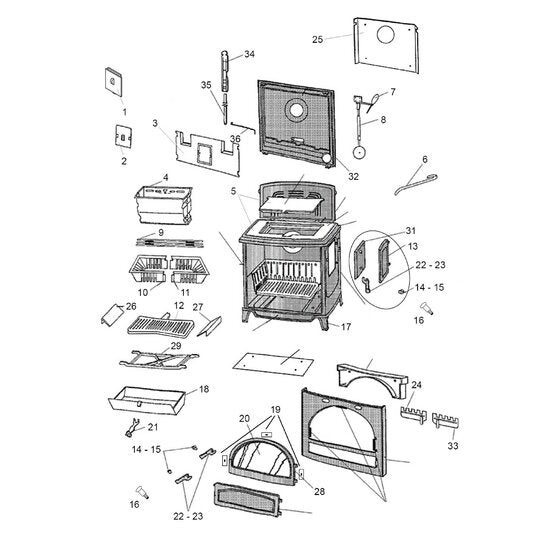SAEY 94 TOP Charbon  N° 4 Charbon trémie complète
