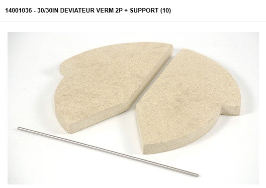 STUV 30 30IN 14001036 - 2 x rookomleiding vermiculiet en stang - 2 x deviateur vermiculite et support