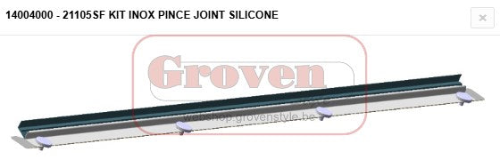 STUV - 14004000 21/105 SF kit profiel met silicone dichting - kit inox pince joint silicone