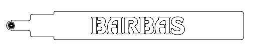 BARBAS Poignée noire avec Logo 