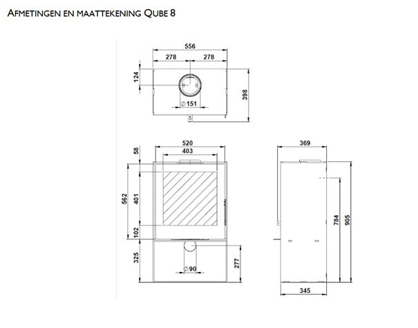 SAEY QUBE 8 Poêle à bois 